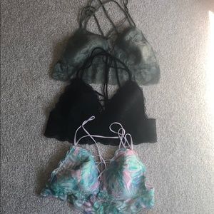 3 Pink by Victoria Secret bralettes in large.